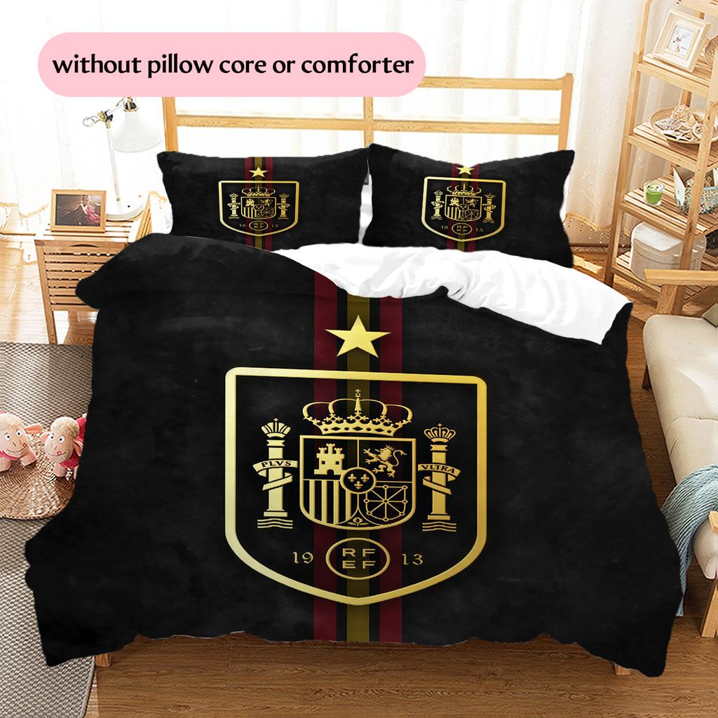 La Roja Pattern Bedding Quilt Set Home Decoration Gift (1 * duvet cover + 2 * pillowcase without core)