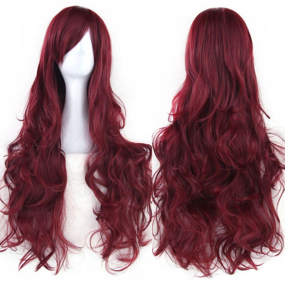 80cm Anime Cosplay Wigs Heat Resistance Women Wave Hairpiece Long Curly Hair Cosplay Party