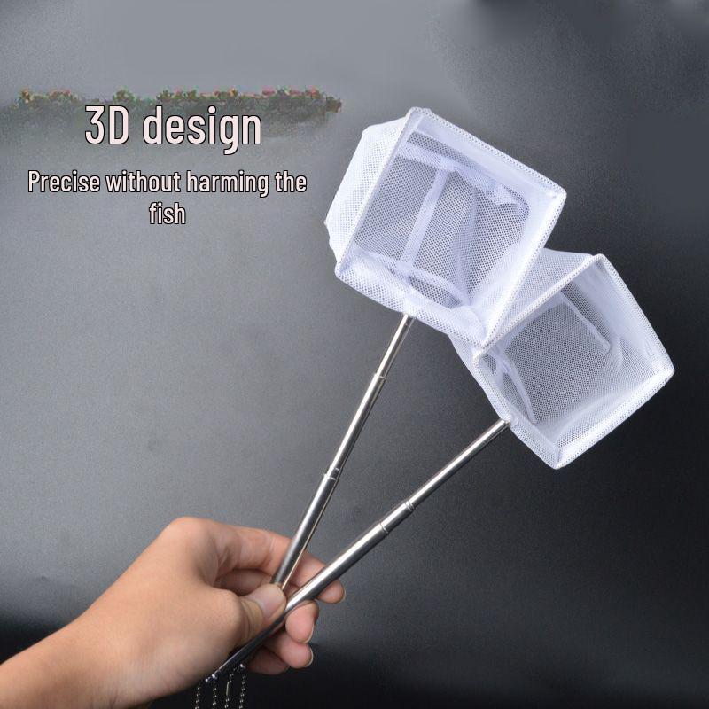 Выдвижная 3D сачок-сетка из нержавеющей стали для аквариумов и креветок