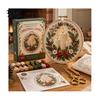 Christmas Ornament Craft Set Embroidery Kit for Beginners, Pre-Printed Pattern Full Creative Gift Parents And Friends of Tools, DIY Needlework Festive