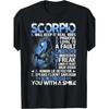 Scorpio Zodiac Graphic TShirt Men Fierce Sarcasm Personality Print Casual Round Neck Tee