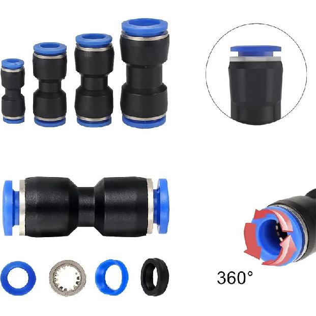 23/60Pcs/Box PU Kit Pneumatic Quick Coupling 4/6/8/10/12/14mm PU Straight Through Air Tubing High Pressure Quick Plug 4 6 8 10mm