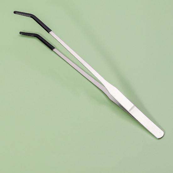 2 шт. Щипцы для кормления рептилий из нержавеющей стали с резиновым наконечником, длинные прямые и изогнутые пинцеты, аксессуары для аквариума с бородатыми агамами и змеями, принадлежности для террариума