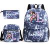 3Pcs/set 26 English Letter Printed Large Capacity Bookbag Backpack with Shoulder Bag Pencil Case for Teenager Student Boy Girl School Bag Kid Gift