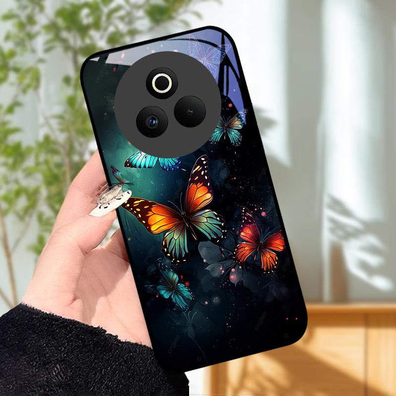 Закаленное Стекло Чехол для Телефона Для OPPO Realme P3 Pro 5G Funda Ударопрочный Жесткий ПК Корпус Задняя Крышка Для Realme P3Pro RMX5032 Coque