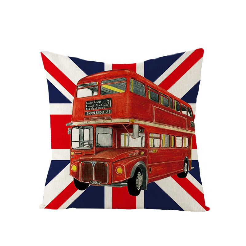 Nordic British Style Printed Throw Pillow Covers Polyester Sofa Cushion Cover For Home Use Living Room And Bedroom Headboard