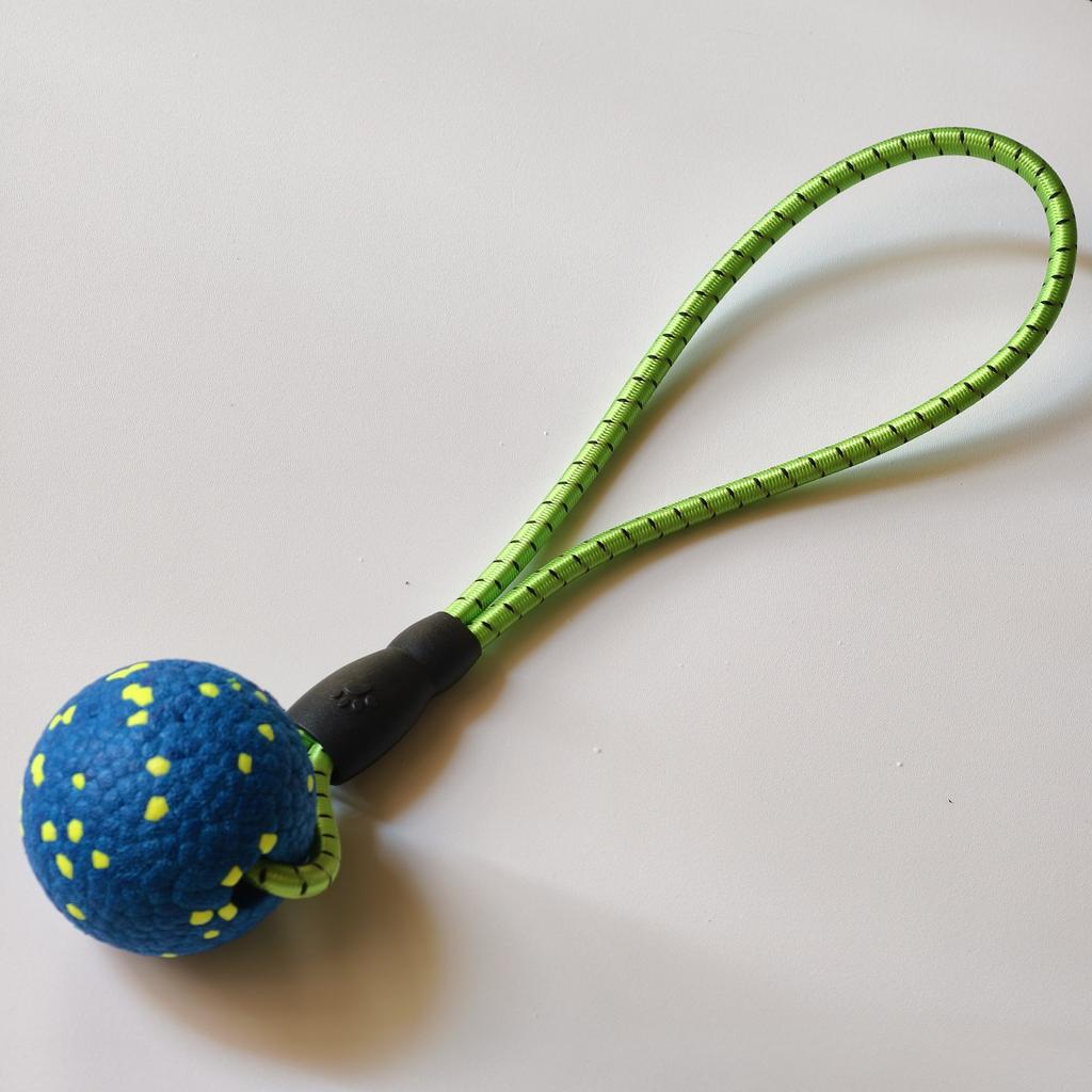 ETPU elastic rope ball pet toy for dog interaction tug-of-war throwing catching durable chew-resistant rebounding training ball