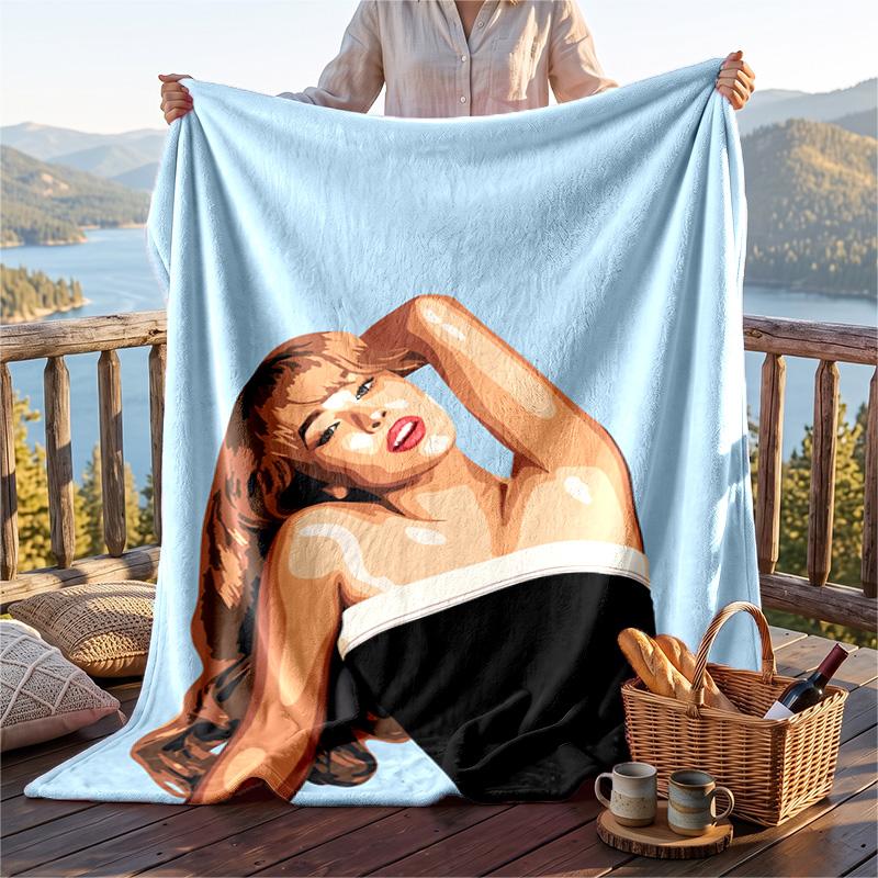 Warm Flannel Throw Blanket,Sabrina Carpenter Lightweight Cozy Blanket For Bed Sofa And Daily Use