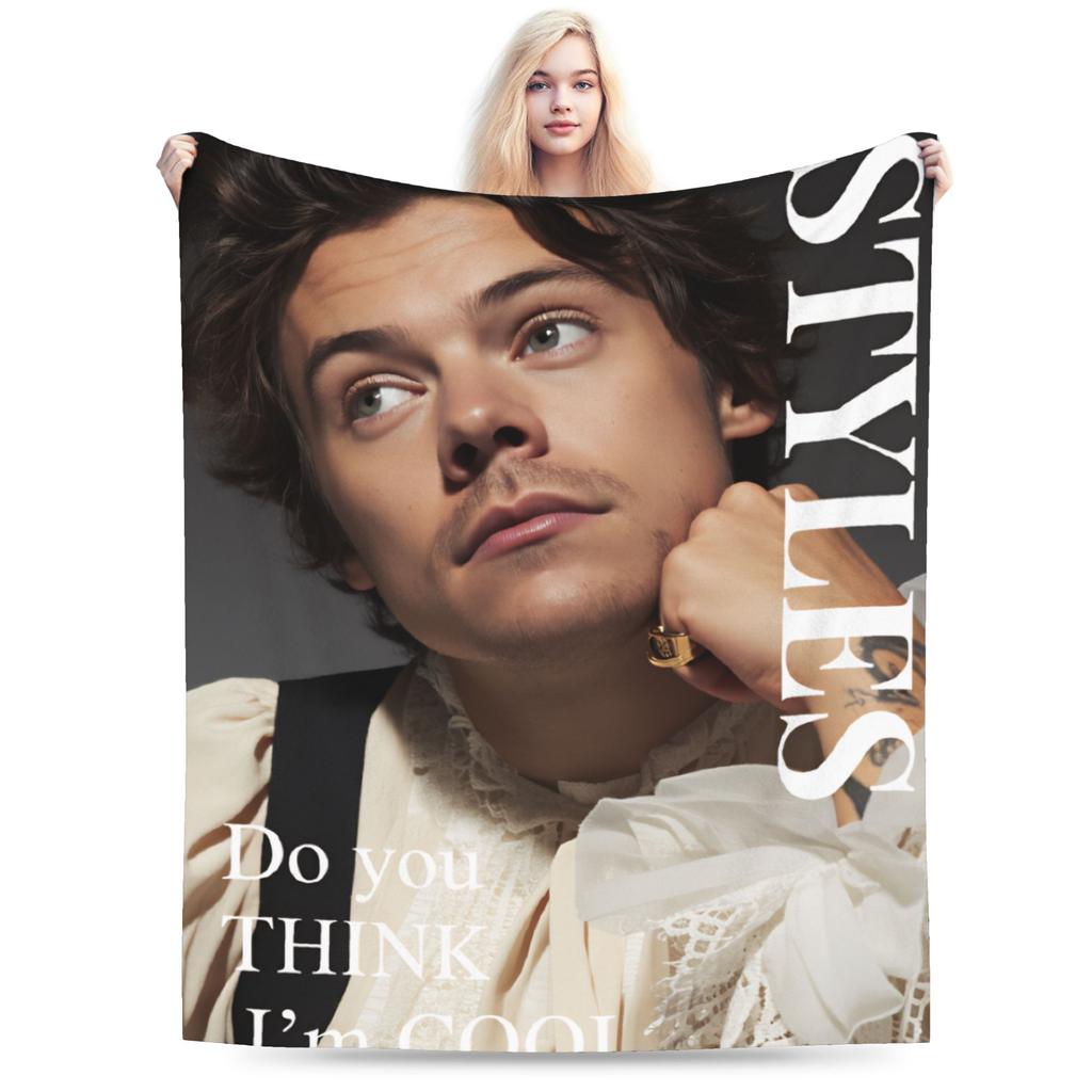 Warm Soft Blankets Children Picnic Harry Styles Throw Blanket Flannel Bedspread Chair Sofa Bed Novelty Sofa Bed Cover