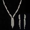Factory Hot-Selling New Arrival Full Rhinestone Tassel Necklace and Earrings Suite Wind Sweater Chain N185