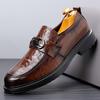 Dress leather shoes men's hand scratching foot cover British one pedal casual groom wedding suit shoes