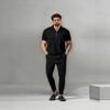 Men's Breathable Polo Sportswear Set - Short Sleeve & Long Pants for Daily Commute Casual Wear