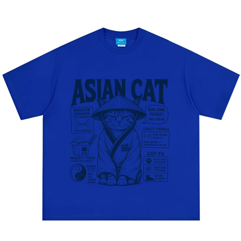 Asian Cat Funny Meme Tshirt Unisex Unisex Fashion Tshirt Summer Shortsleeved Loosefitting Casual Cotton Tshirts Streetwear Tops