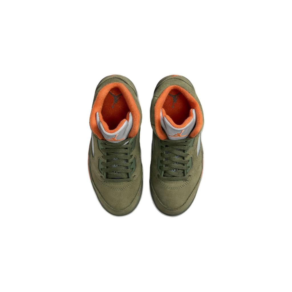 Детские кроссовки Air Jordan 5 Retro PS Olive 2024 Green Army-Oliv Solar-Orange 440889-308
