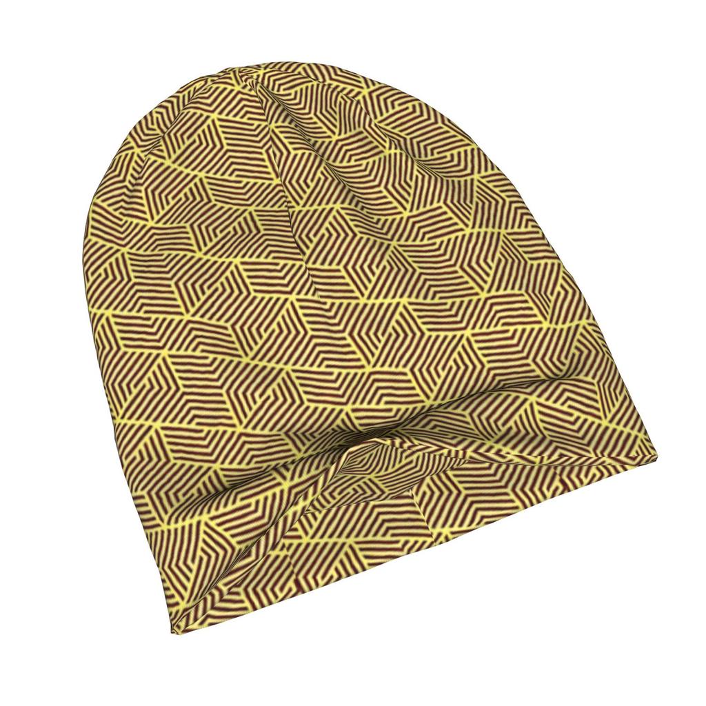 ZLIENSZUS Adult Chevron Herringbone Hexagonal Beanie Hat - Modern Geometric Chevron & Herringbone Patterns, Urban Style Suitable for Commuting, Evenin