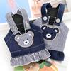 Breathable Pet Strap Denim Skirt Soft Dog Vest Harness Fashion Pet Bear Stripe Dress  Spring