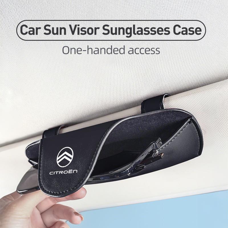 Leather Car Glasses Box Sunglasses Storage Holder For Citroen C3 C5 C1 C2 Berlingo Celysee Cactus Picasso Aircross Saxo Grand