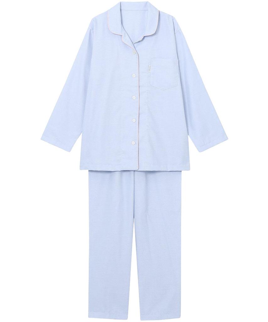 Relax Sleep Science Long Long Cotton YDX588 SX [Wacoal & Sleep] Pajamas, Sleeves, Pants, 100% (Main Body) Women's