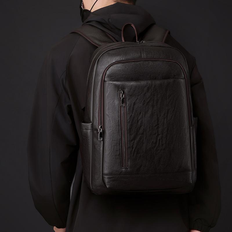 Деловой полиуретановый рюкзак Мужской большой вместимости Рюкзак для компьютера Водонепроницаемый Дорожный Студенческий Школьный рюкзак