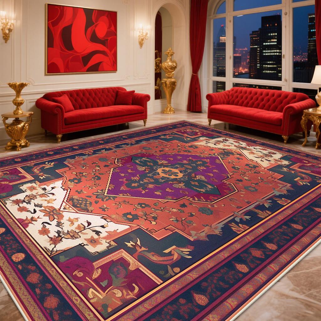 Ретро Персидский Ковер Украшение Гостиной Спальни Богемный Красный Ковры Большой Площади Моющийся Ковер для Гостиной Коврик для Гостиных Кофейных Столиков