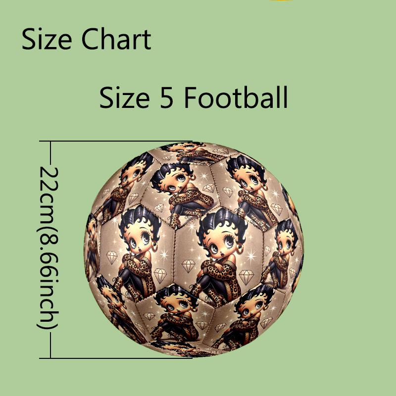 1pc Betty Boop Size 5 Soccer Ball, Standard Sport Football Firm Stitching for Training And Match, Gentle on the Feet, Durable and Unique