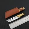 Brass Dragon Head Knife Mini Portable Straight Knife Small Handy Keychain Express Knife Outdoor Fruit Knife With A Holster