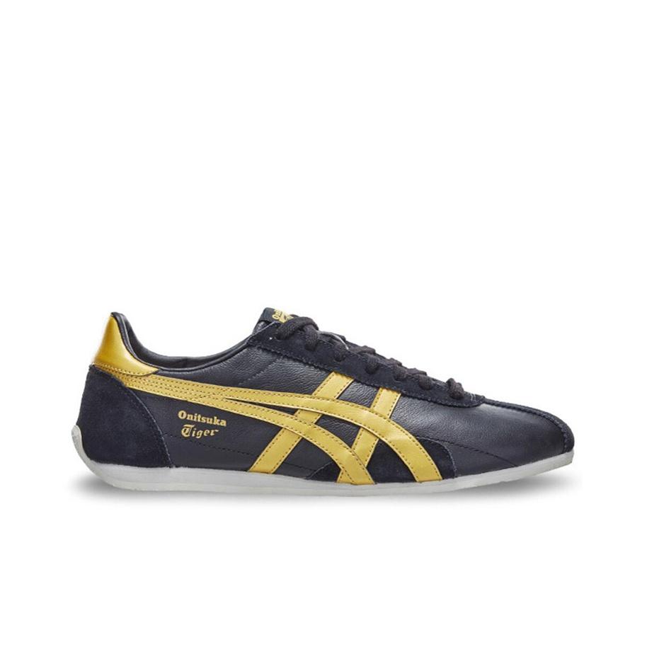 ONITSUKA TIGER Runspark Classic Удобные Нескользящие Легкие Низкие Повседневные Кроссовки Унисекс Черный Золотой D201L-001