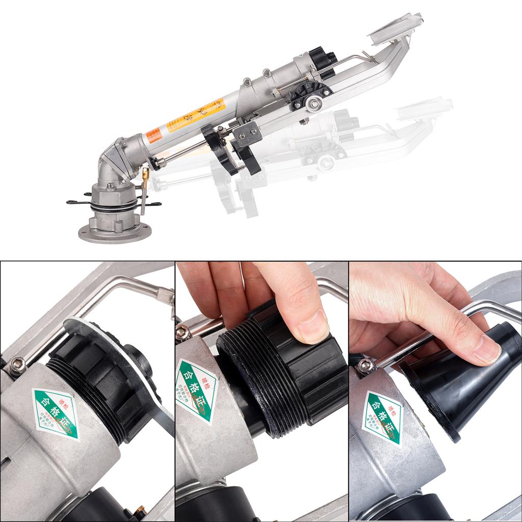 50 Turbo Worm Spray Gun Vertical Rocker Arm 63m Long Range Uniform Spraying Water 360Degree Rotation Flange Connection Sprinkler