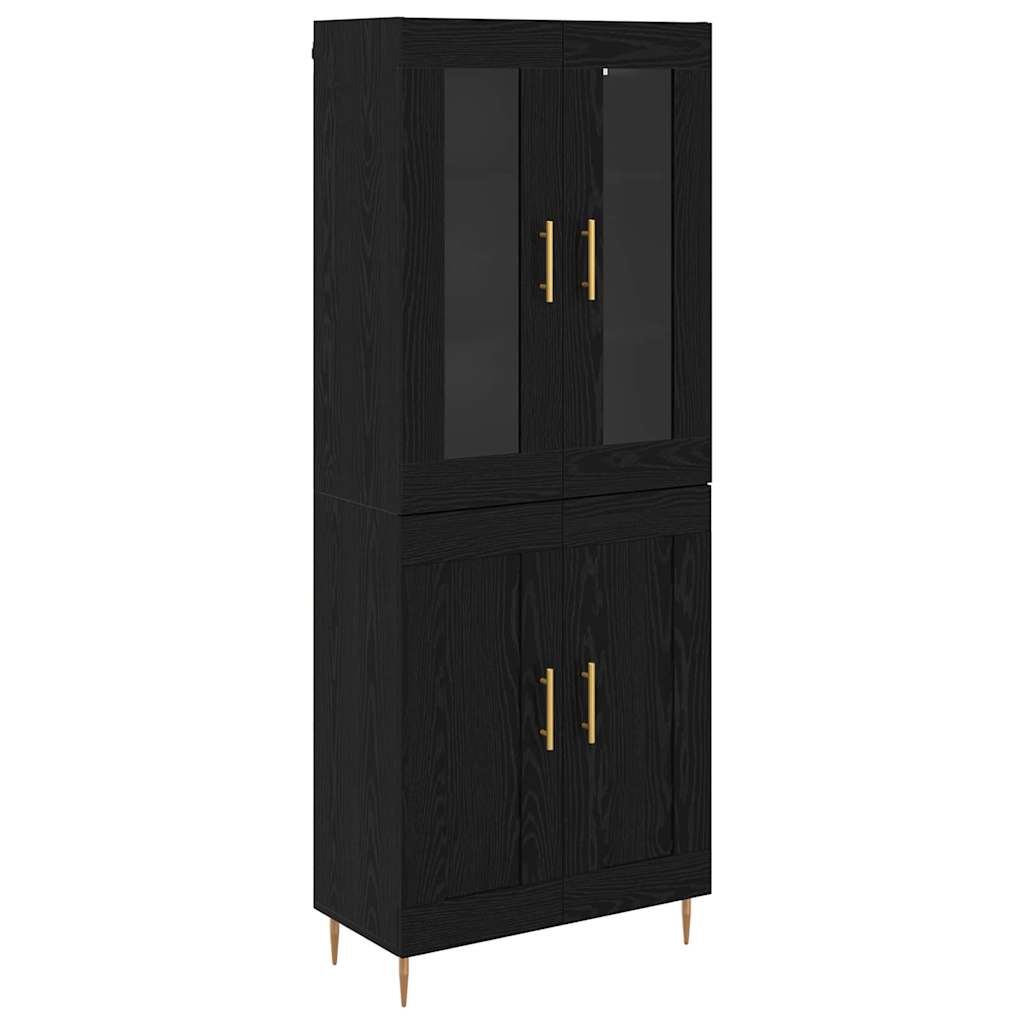 Highboard 2 pcs Black Oak Effect Particleboard
