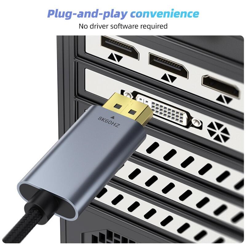 HdoorLink Usb C To Displayport Cable 8K Type C To DP 1.4 Cable 8K 60Hz Thunderbolt 3/4 Adapter for Macbook Pro Iphone15 Huawei