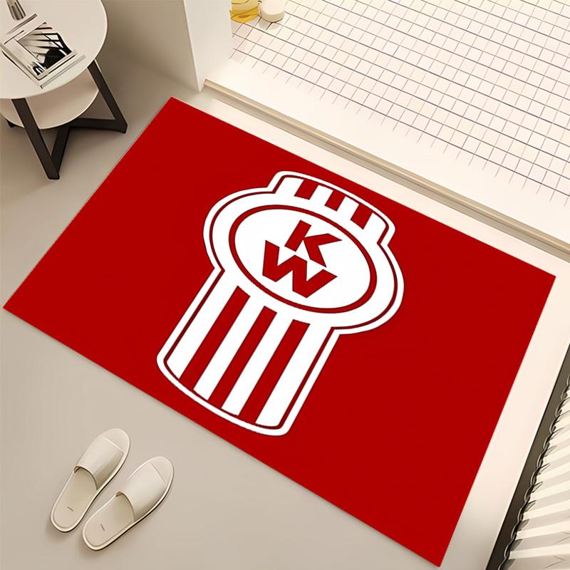 1pc Kenworth LOGO Print Area Rug - Soft, Washable Non-Slip Indoor Mat, Living Room, Home Office Decorative Rug,Office Decorative