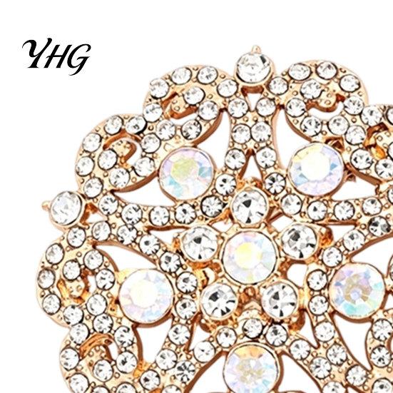 Wedding Party Jewelry Hollowout Star Rhinestone Brooch for Women, Dainty Decorative Lapel Daily Wear Pin, Sparkling Accessory