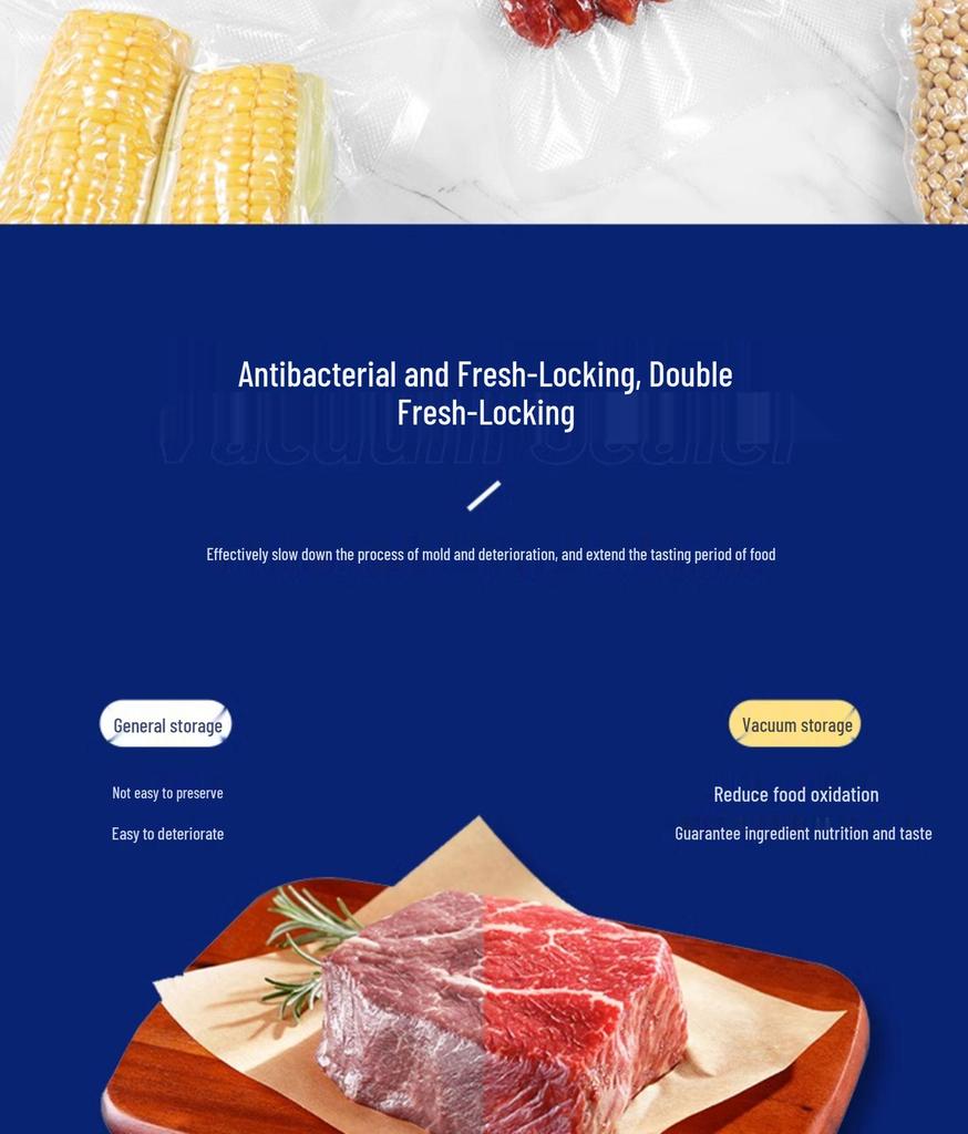 Compact Dual-Use Vacuum Sealer for Dry and Wet Food Preservation