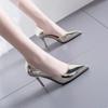 Fashion 2024 Spring Summer New Women's French Style High Heels Hollow Side Versatile Sexy Pointed Toe Single Shoes