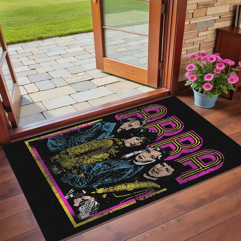 ABBA Print Crystal Velvet Plush Rug Anti?Slip Wear?Resistant Floor Carpet For Indoor Household Home Decoration
