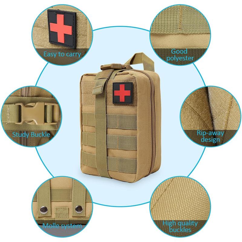 220 предметов Ultimate First Aid Kit - Премиум-аптечка для оказания первой помощи при небольших травмах - Идеально подходит для дома, путешествий, походов на свежем воздухе