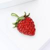 Брошь-булавка в виде клубники со стразами, броши-фрукты в золотых тонах, ювелирные изделия в подарок