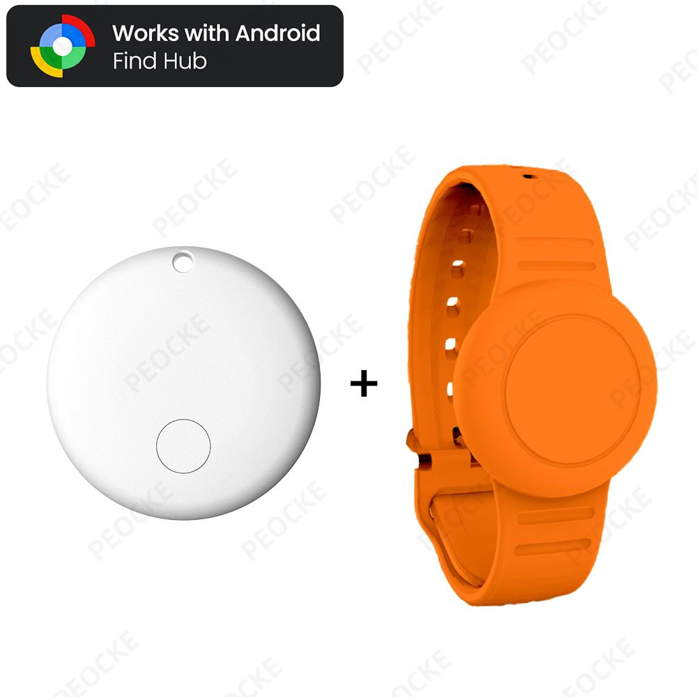 Умная метка местоположения Работает с Android Google Find Hub GPS-трекер от потери Bluetooth-локатор С регулируемым силиконовым браслетом