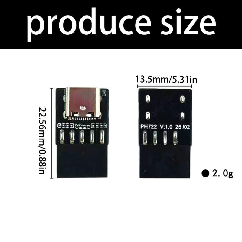 USB2.0 9-контактный на USB C Адаптер-Коннектор для Внутренней Материнской Платы ПК 9-контактный USB2.0 Конвертер для Настольного Компьютера