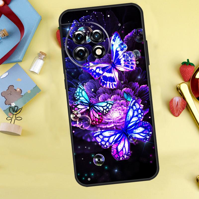 Black Beautiful Butterfly Case For OnePlus Nord 5 CE 2 3 4 Lite N20 N30 OnePlus 10T 12R 13R 13T 10 11 12 13 15 Cover