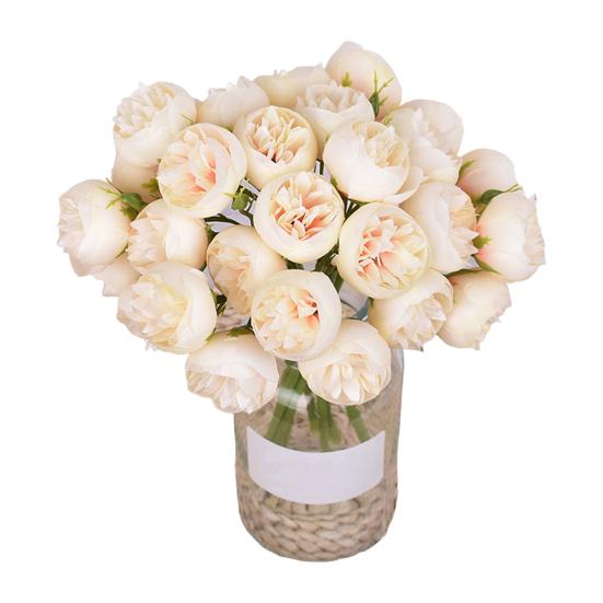 Имитация букета пионов Реалистичные на ощупь Не увядающие 27 головок Искусственные цветы DIY композиции