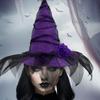 Halloween Baroque Witch Hat Mesh Simulation Flower Dress Up Accessories Gothic Queen Cosplay Witch Makeup Ball Party Hat