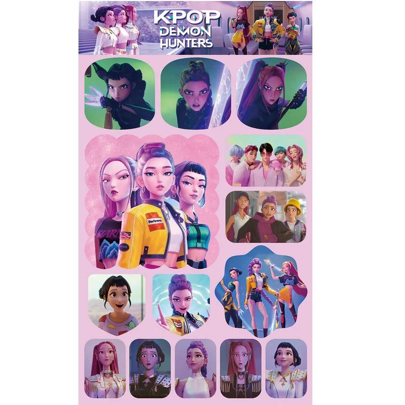 Новейшие 12/36 шт. стиль K-pop Охотники на демонов Мальчики DIY Самоклеящиеся наклейки, разработанные для детей, Рождество, Детские подарки, Креативная, Увлекательная игра