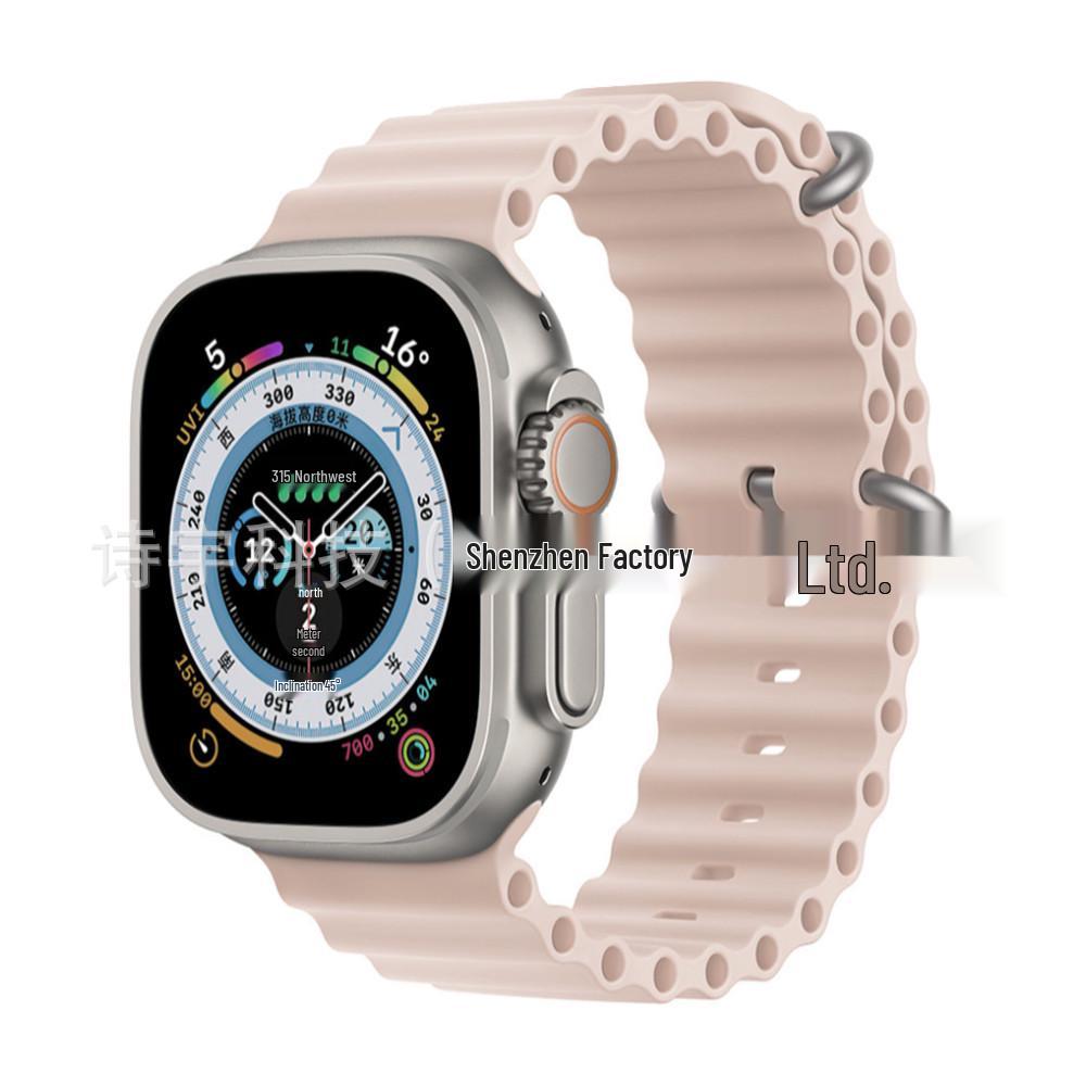 Силиконовый ремешок Apple Watch 11 Ultra с двойной пряжкой