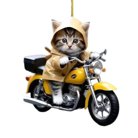 Super Cute Car Mirror Hanging Ornament with Lanyard Easy To Hang Xmas Tree Cat Shaped ADM