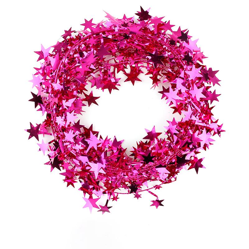 7.5M Pentagram Golden Silvery Star Garland Colorful Stars Wire Garland Tinsel