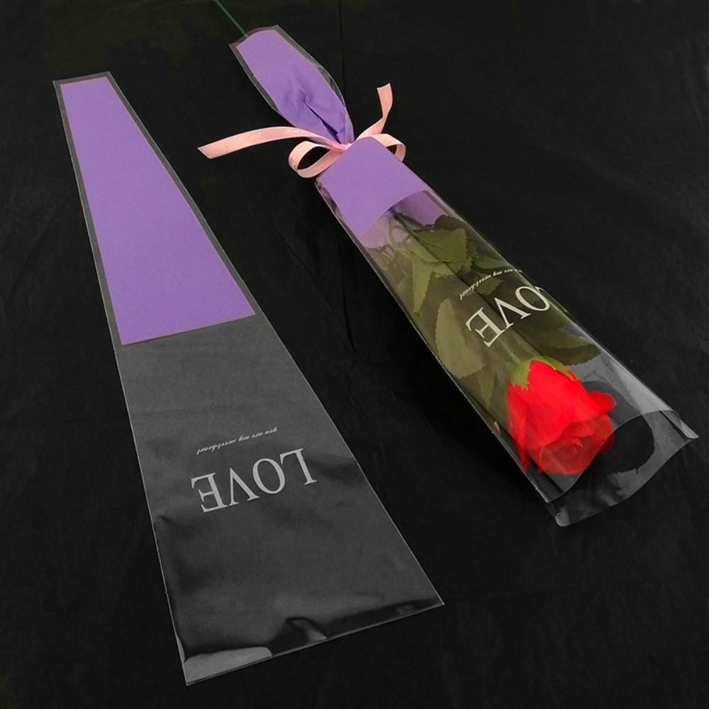 50Pcs Single Flower Flower Wrapping Bag Love Single Rose Sleeves New Bouquet Wrapper Party Supplies