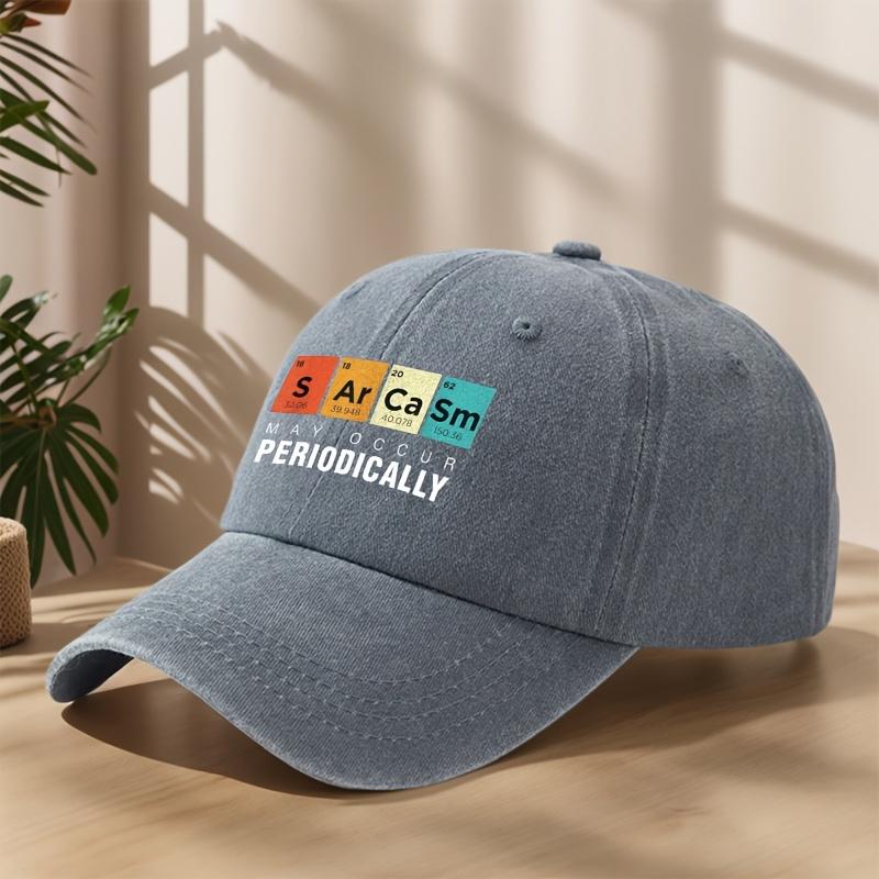 PERIODICALLY Personalized Slogan Printed Baseball Cap Classic Washed Old Retro Peaked Cap Soft Top Comfortable Adjustable Sun Visor