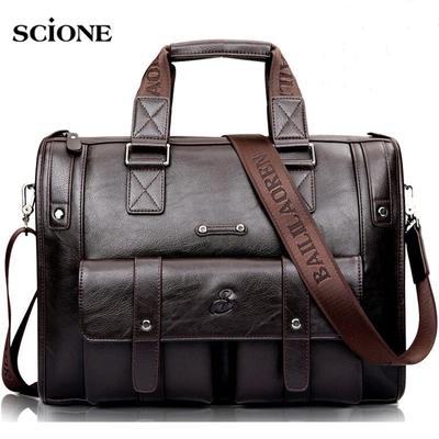 Мужской кожаный черный портфель, деловая сумка, сумки-мессенджеры, мужская винтажная сумка на плечо, мужские большие дорожные сумки для ноутбука, хит продаж XA177ZC