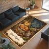Forest Theme Crystal Velvet Floor Rug Personalized Custom Name Text Warm Carpet Home Decoration